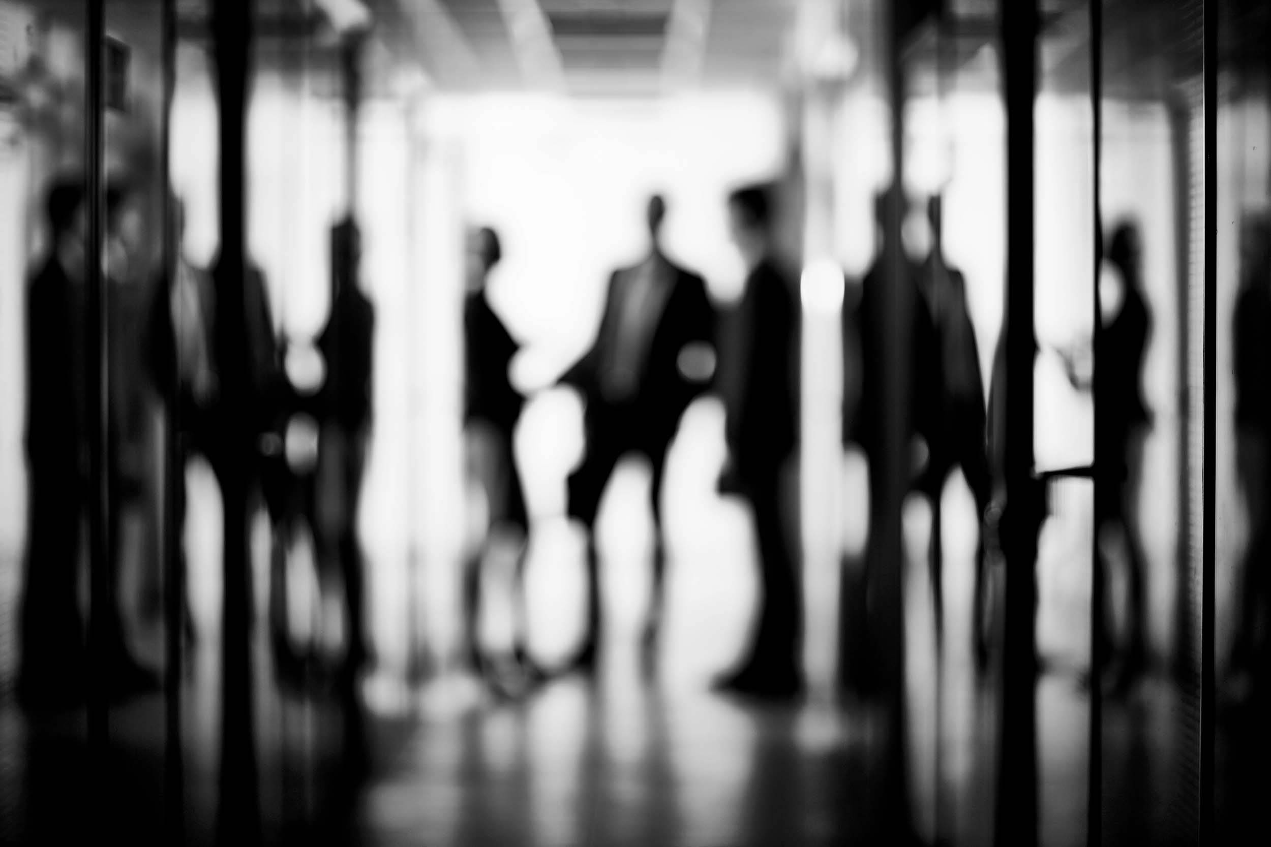 Black and White people standing