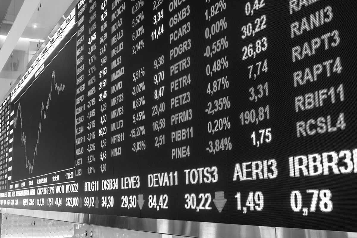 stock market index board