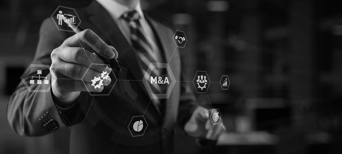 man writing on clear screen with visual effects