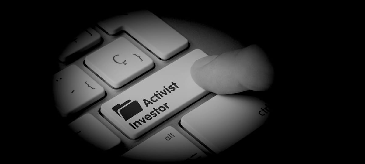 activist investor button graphic